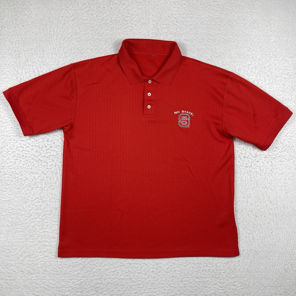 NC State Polo Shirt Mens XL Red Wolfpack Starter NCAA Basketball Football Golfer